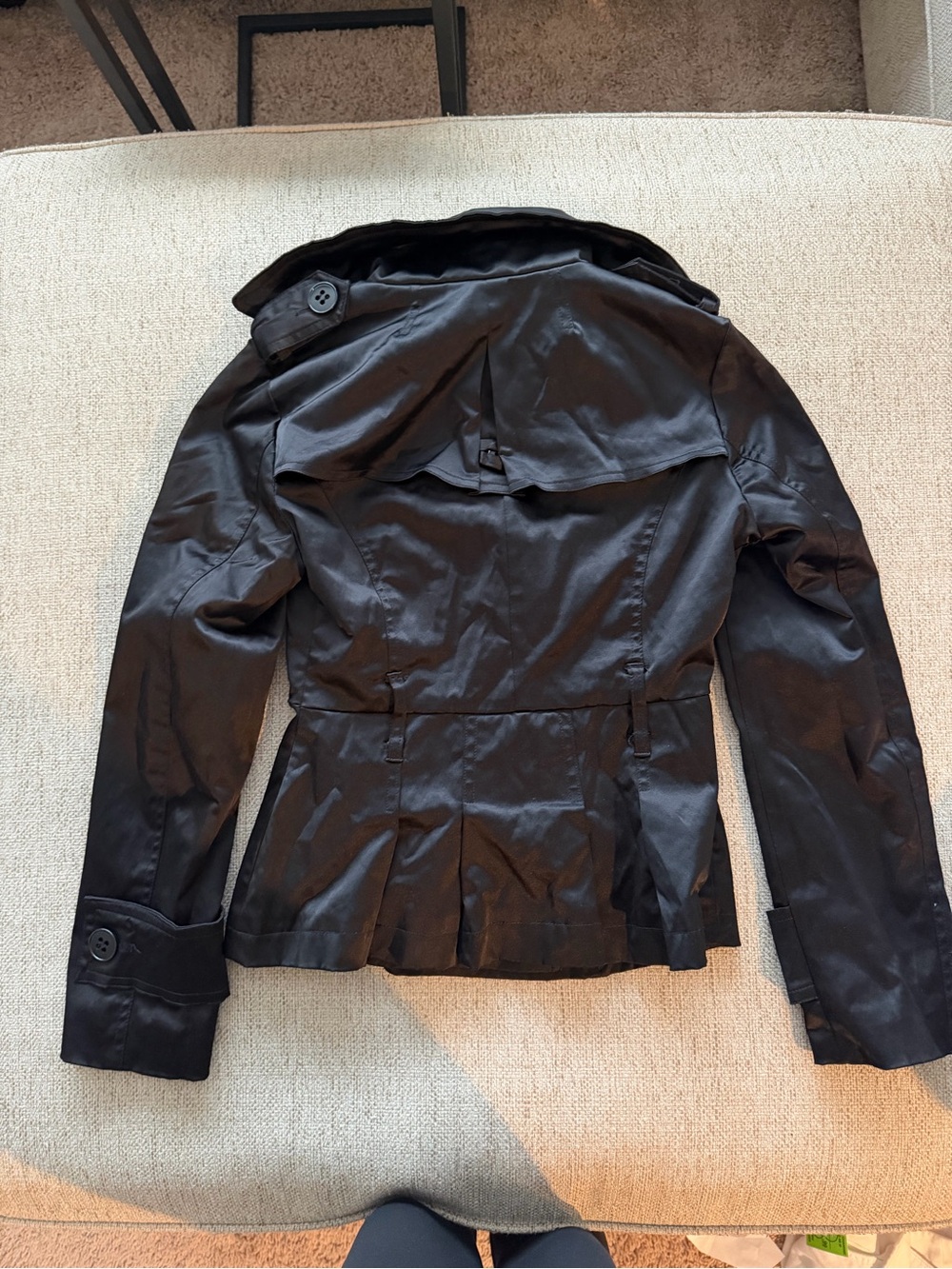 Women's Black Double-Breasted Trench Coat - Lu by Lolita - Picture 4 of 4